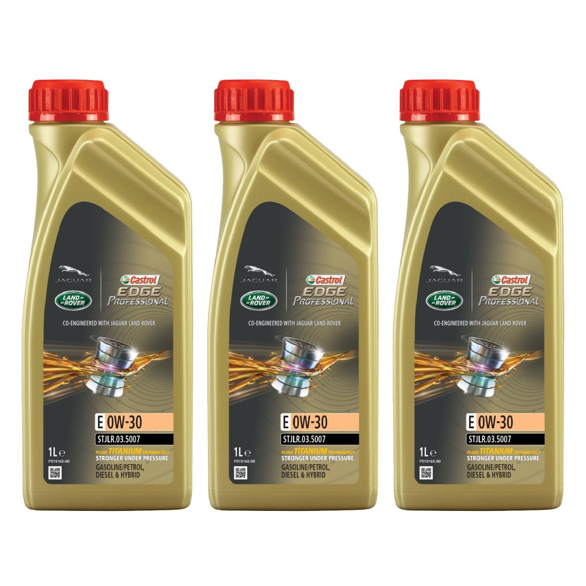 Kit c/ 3L Óleo de Motor Edge Professional E 0W30 - 3435189 - Castrol