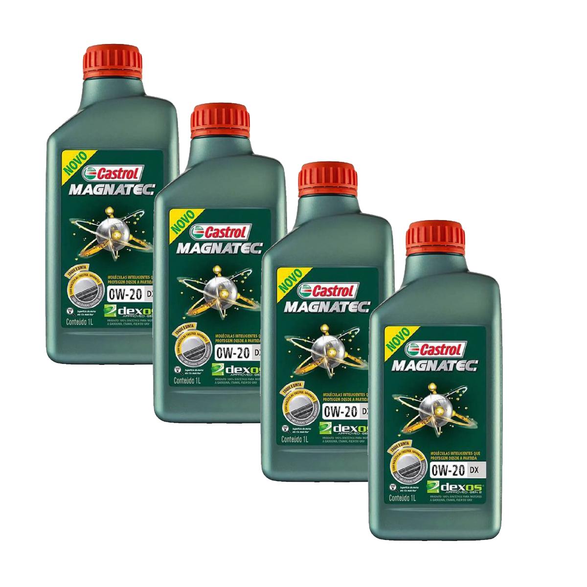 Kit c/ 4L Óleo de Motor Magnatec 0W20 DX Sintético - 3436147 - Castrol