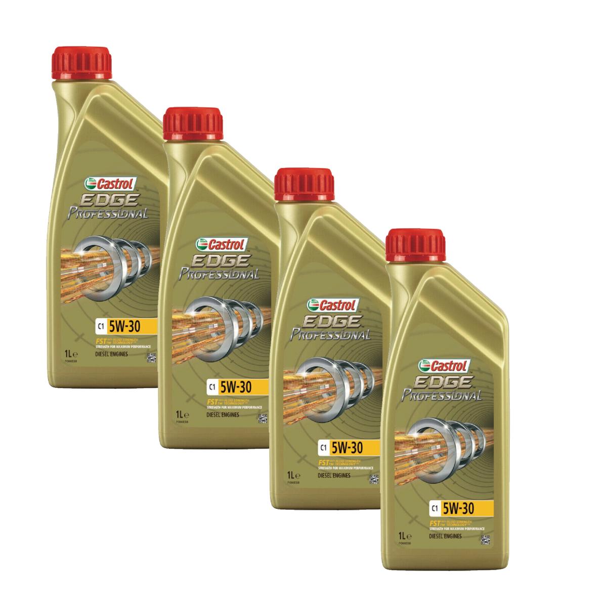 Kit c/ 4L Óleo de Motor Edge Professional C1 5W30 - 3435580 - Castrol