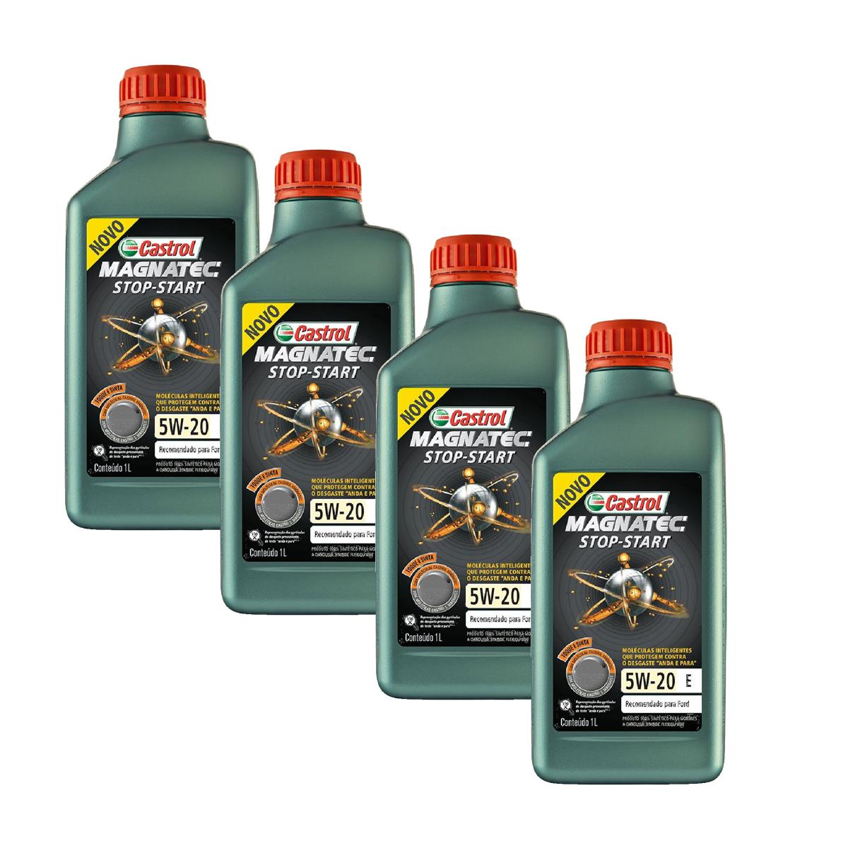 Kit c/ 4L Óleo de Motor Magnatec Start-Stop 5W20 E Sintético - 3423400 - Castrol