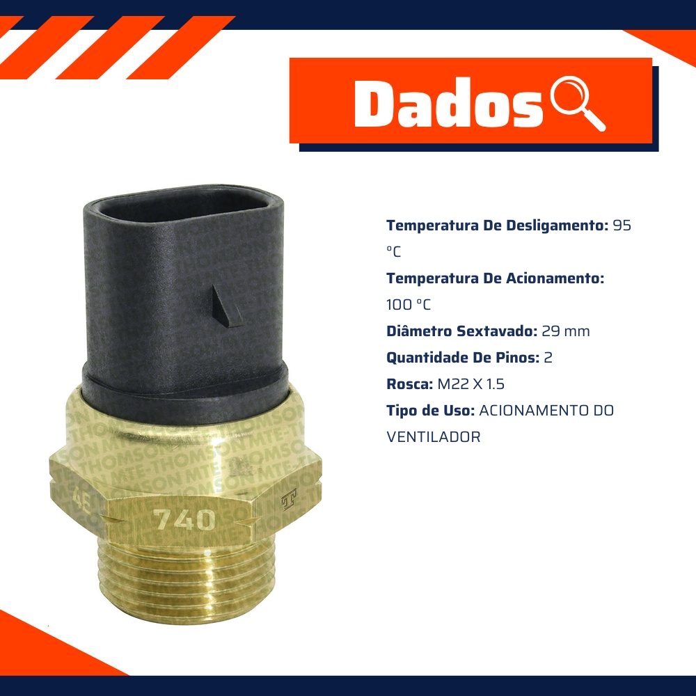 Interruptor Térmico do Radiador - MTE - 740.100/95