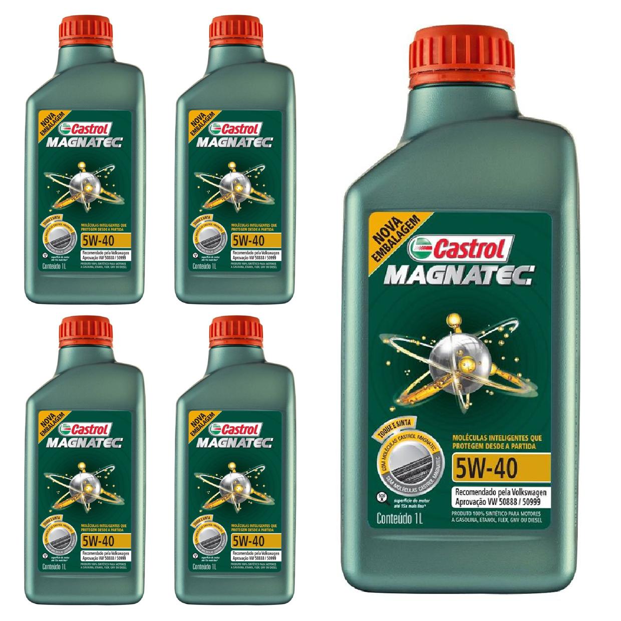 Kit c/ 5L Óleo de Motor Magnatec 508 88 5W40 - 3438139 - Castrol