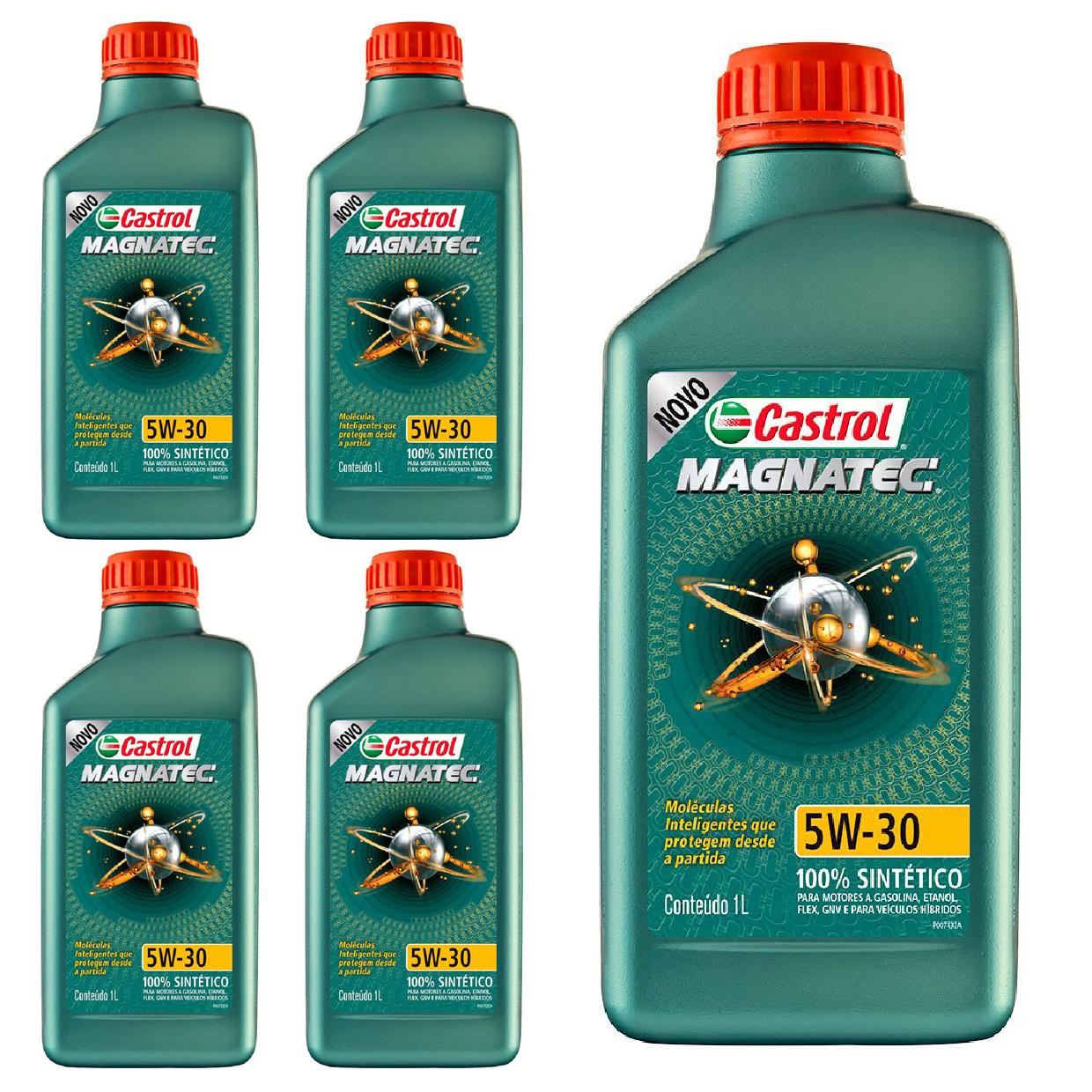 Kit c/ 5L Óleo de Motor Magnatec 5W30 - 3434565 - Castrol