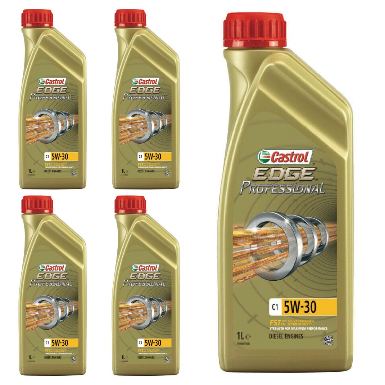 Kit c/ 5L Óleo de Motor Edge Professional C1 5W30 - 3435580 - Castrol