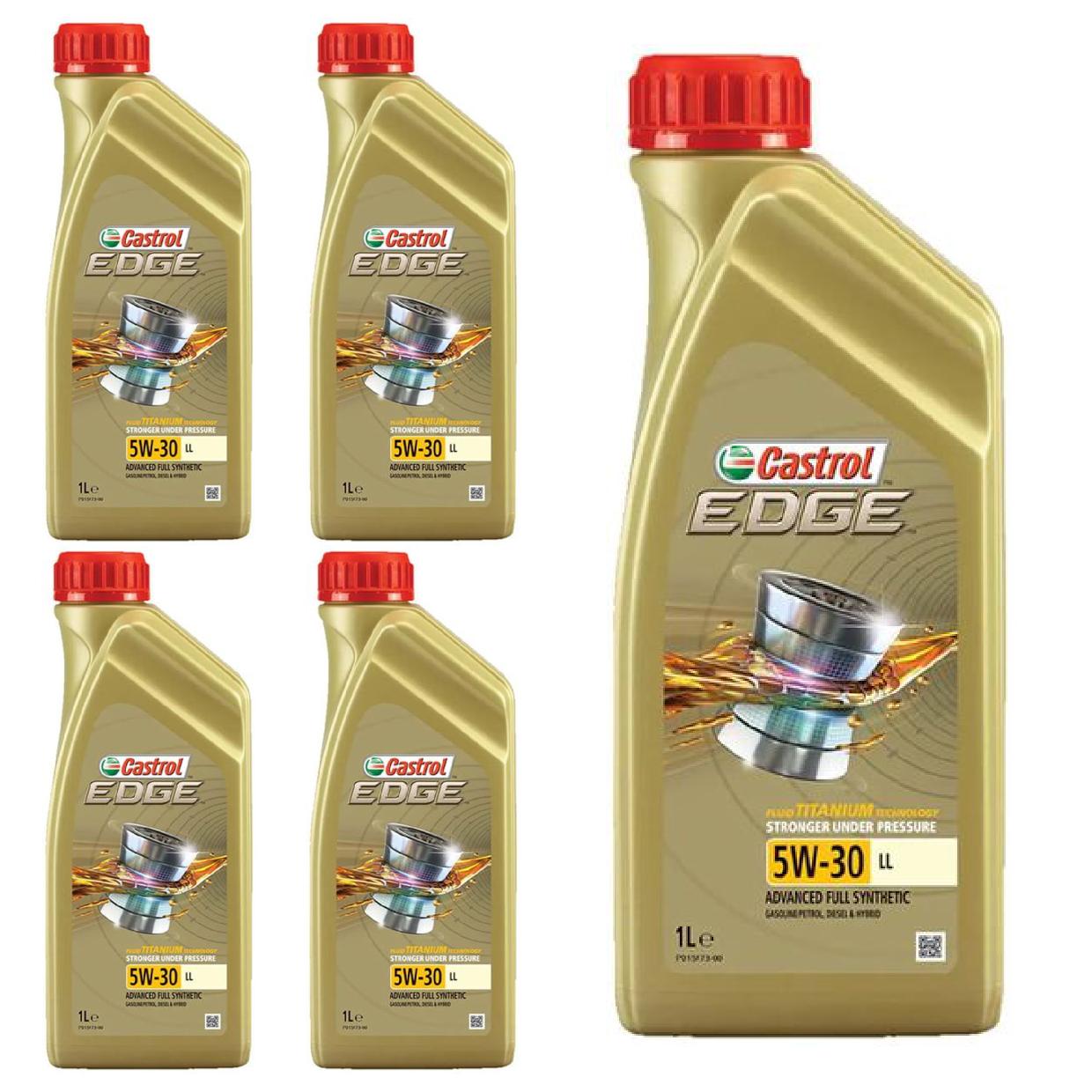 Kit c/ 5L Óleo de Motor Edge 5W30 LL - 3435526 - Castrol