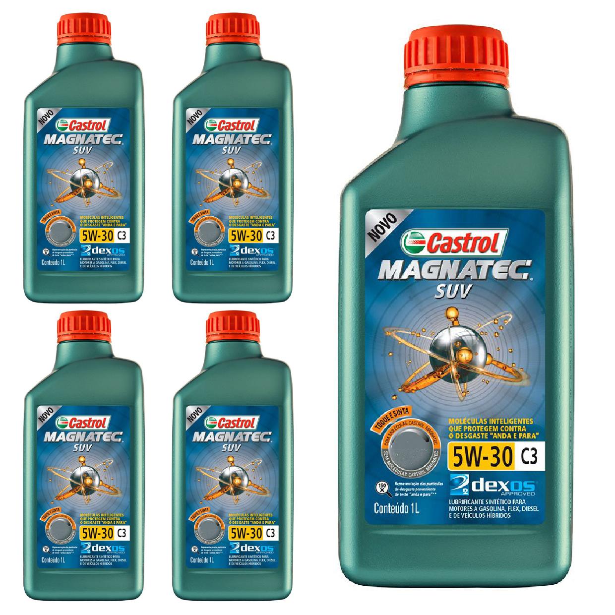 Kit c/ 5L Óleo de Motor Magnatec SUV 5W30 C3 - 3430831 - Castrol