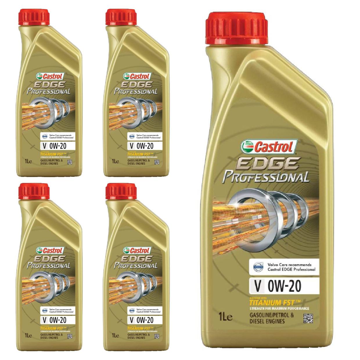 Kit c/ 5L Óleo de Motor Edge Professional V 0W20 - 3435230 - Castrol