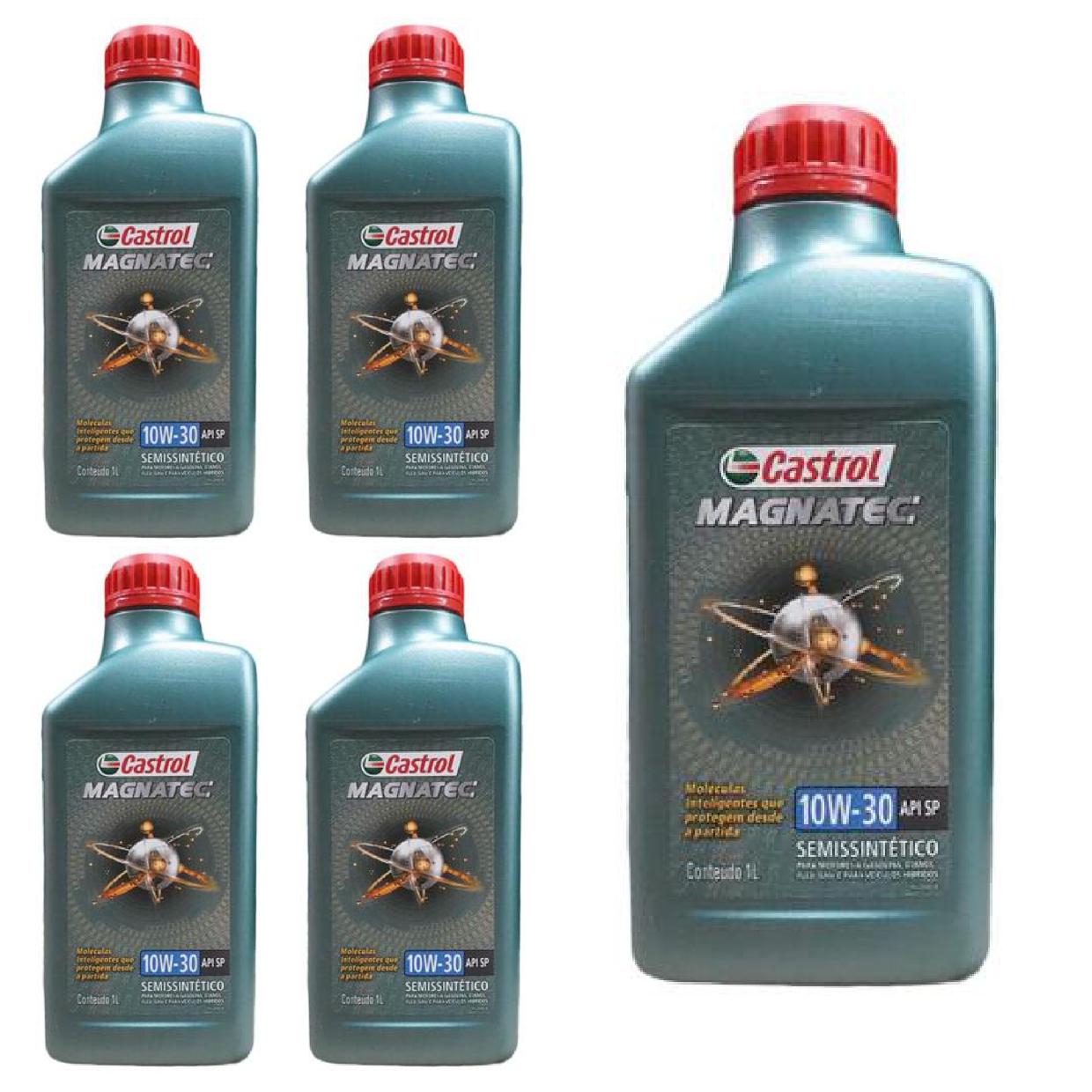 Kit c/ 5L Óleo de Motor Magnatec 10W30 - 3436554 - Castrol