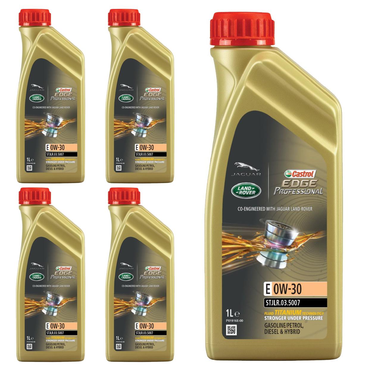 Kit c/ 5L Óleo de Motor Edge Professional E 0W30 - 3435189 - Castrol