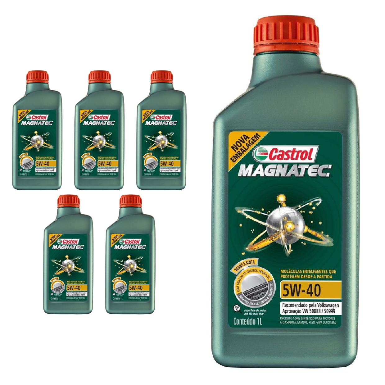Kit c/ 6L Óleo de Motor Magnatec 508 88 5W40 - 3438139 - Castrol