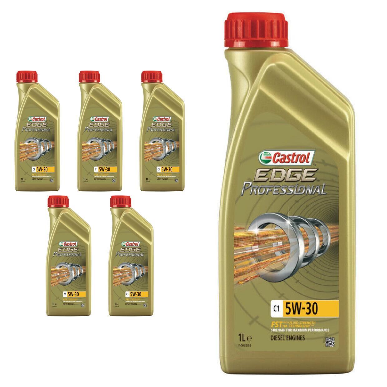 Kit c/ 6L Óleo de Motor Edge Professional C1 5W30 - 3435580 - Castrol