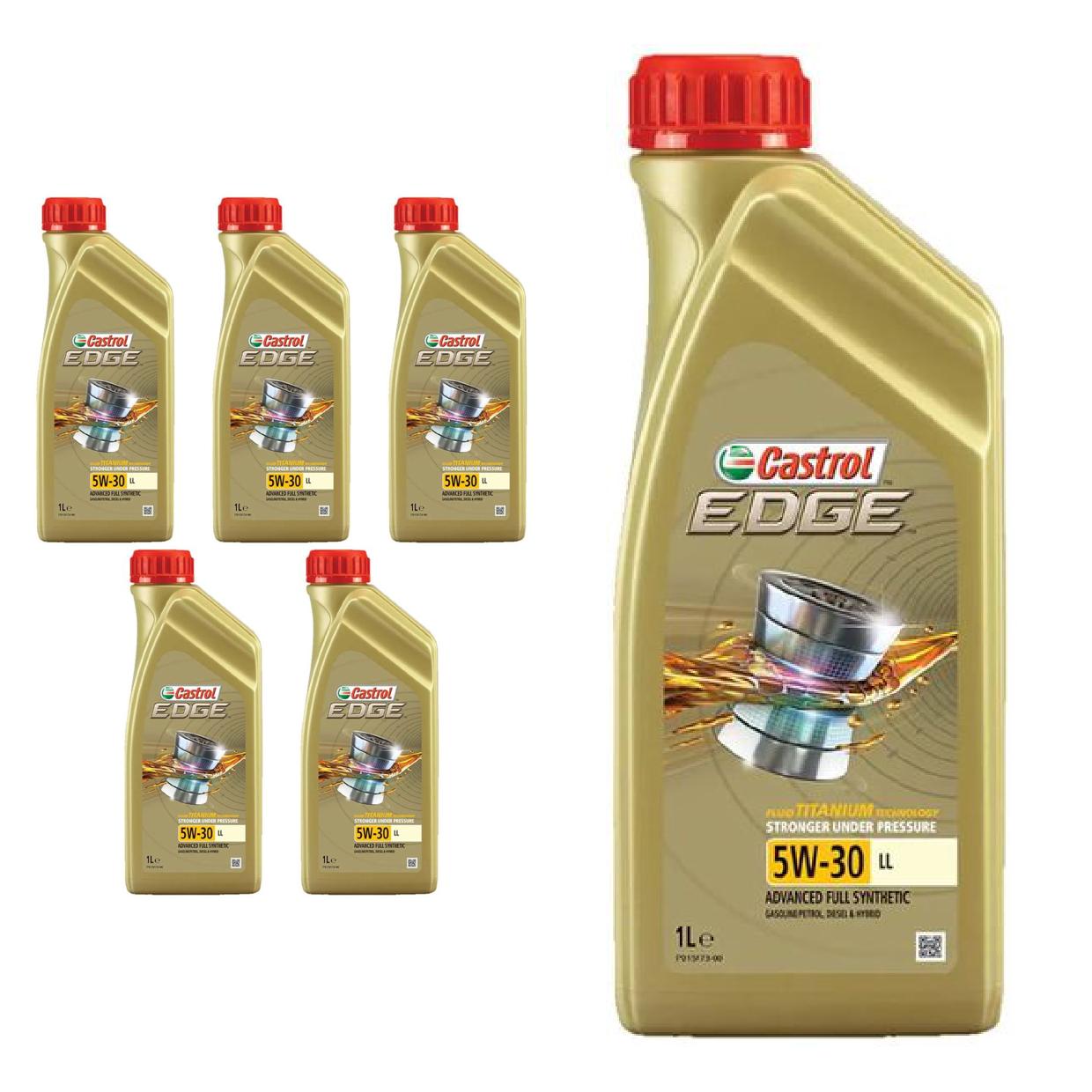 Kit c/ 6L Óleo de Motor Edge 5W30 LL - 3435526 - Castrol