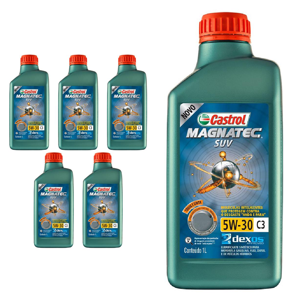 Kit c/ 6L Óleo de Motor Magnatec SUV 5W30 C3 - 3430831 - Castrol