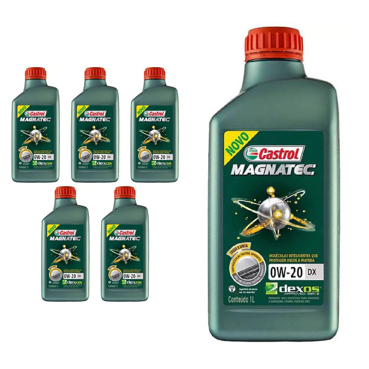 Kit c/ 6L Óleo de Motor Magnatec 0W20 DX Sintético - 3436147 - Castrol