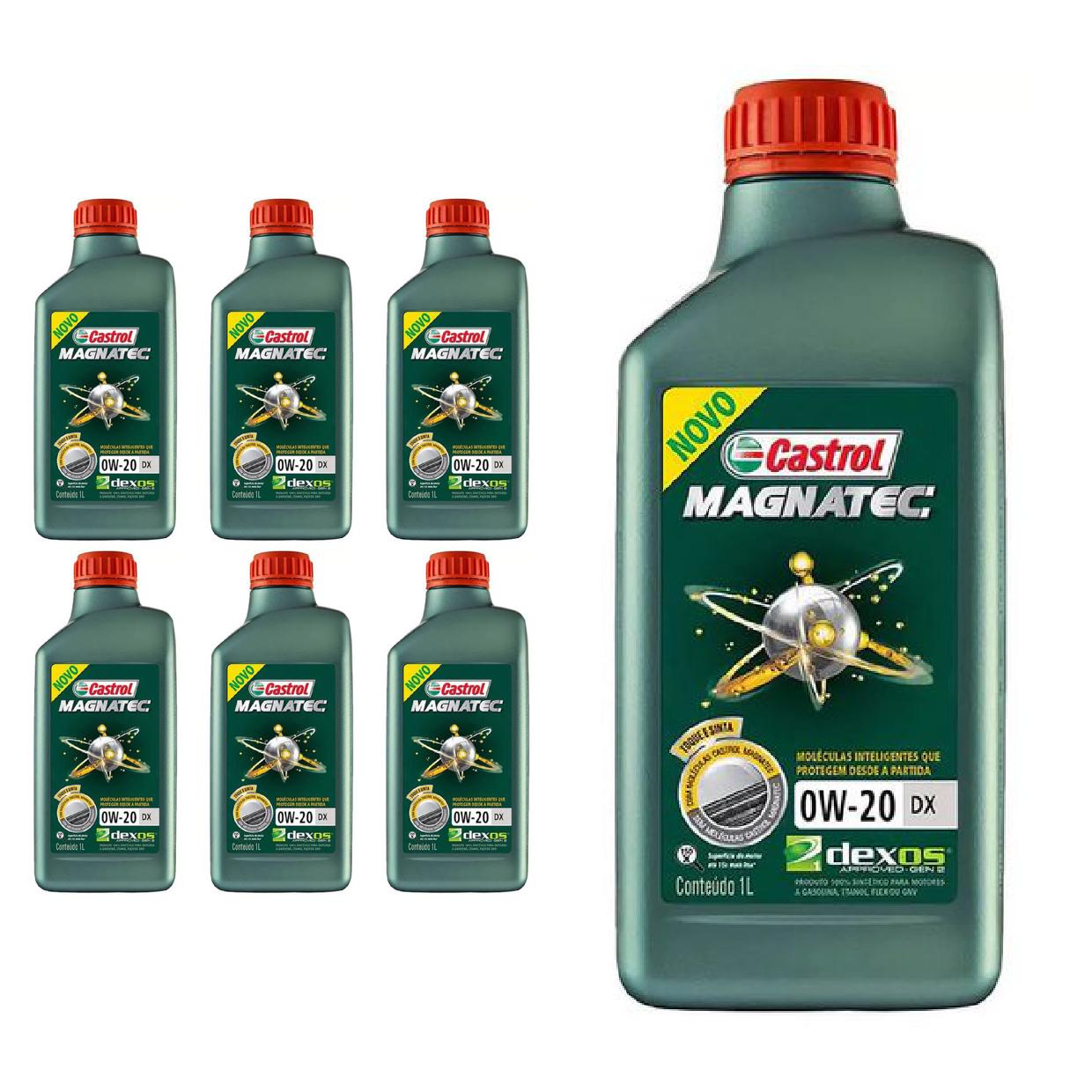 Kit c/ 7L Óleo de Motor Magnatec 0W20 DX Sintético - 3436147 - Castrol