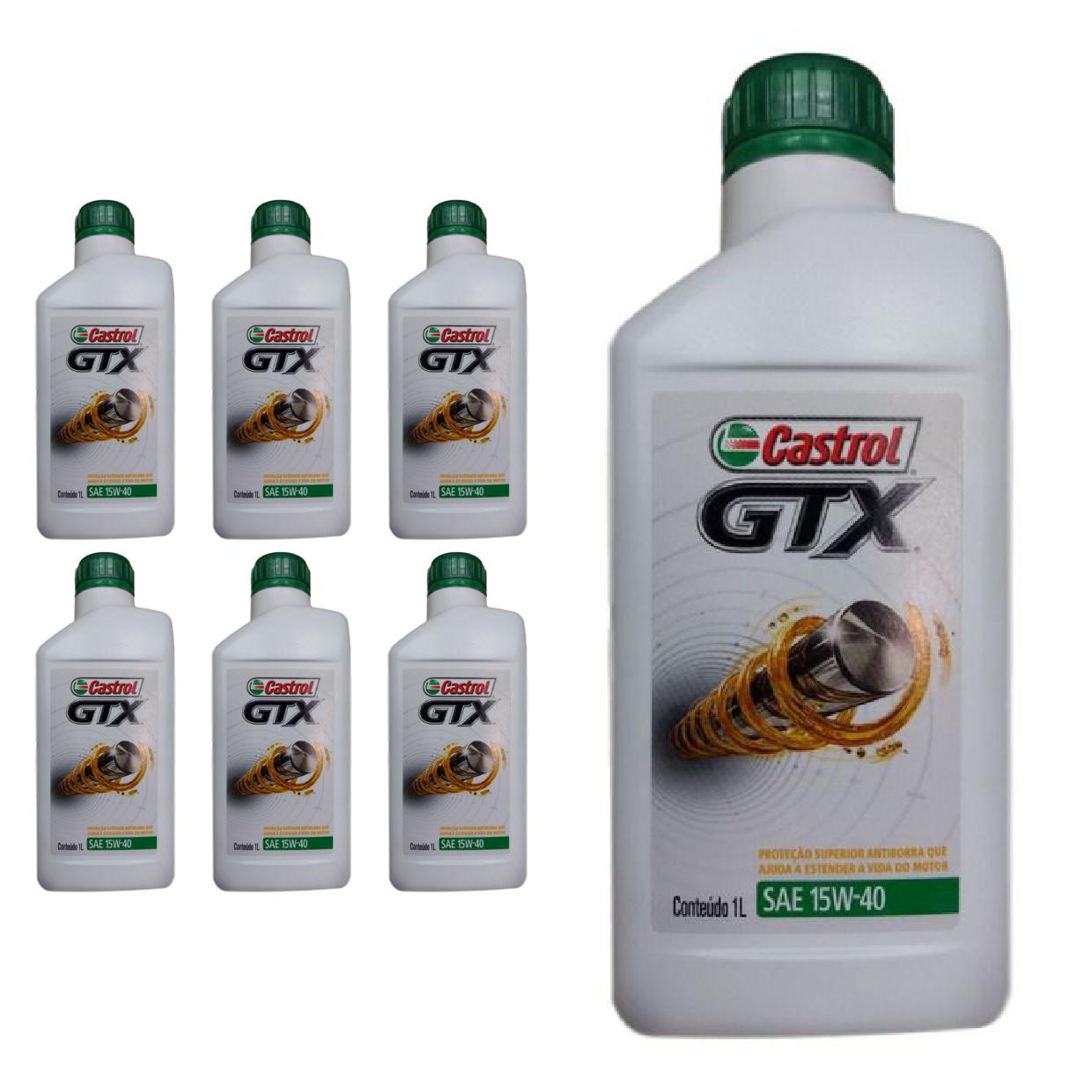Kit c/ 7L Óleo de Motor GTX Anti-borra 15W40 API SL - 3380133 - Castrol