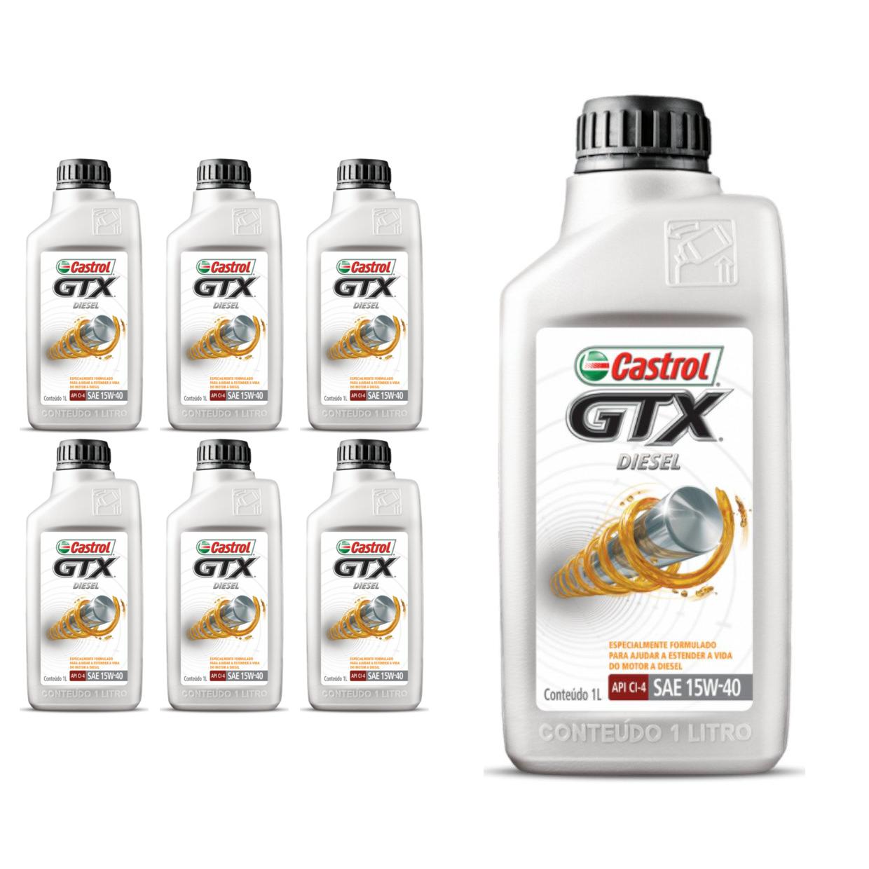 Kit c/ 7L Óleo de Motor GTX Diesel 15W40 - 3394863 - Castrol