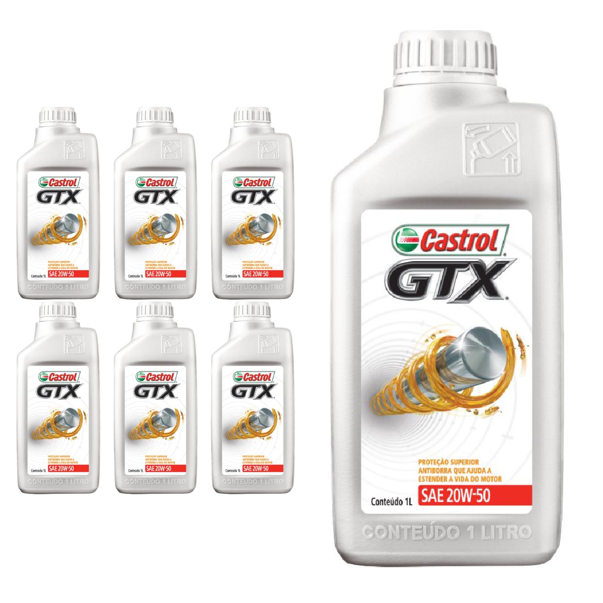 Kit c/ 7L Óleo de Motor GTX Anti-borra 20W50 - 3368720 - Castrol