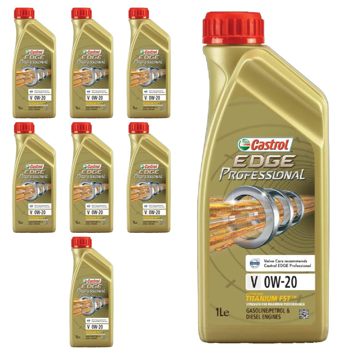 Kit c/ 8L Óleo de Motor Edge Professional V 0W20 - 3435230 - Castrol