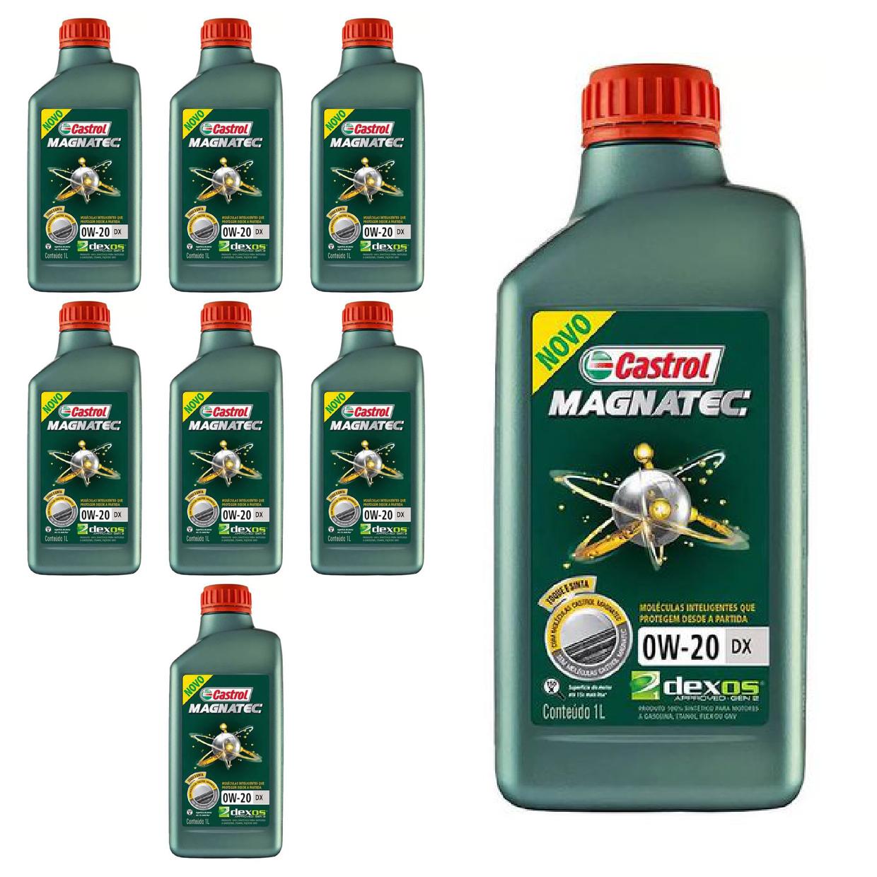 Kit c/ 8L Óleo de Motor Magnatec 0W20 DX Sintético - 3436147 - Castrol
