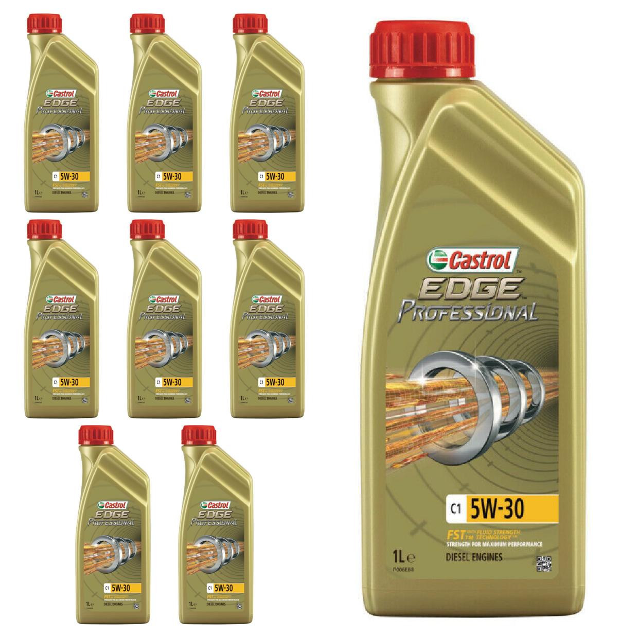 Kit c/ 9L Óleo de Motor Edge Professional C1 5W30 - 3435580 - Castrol