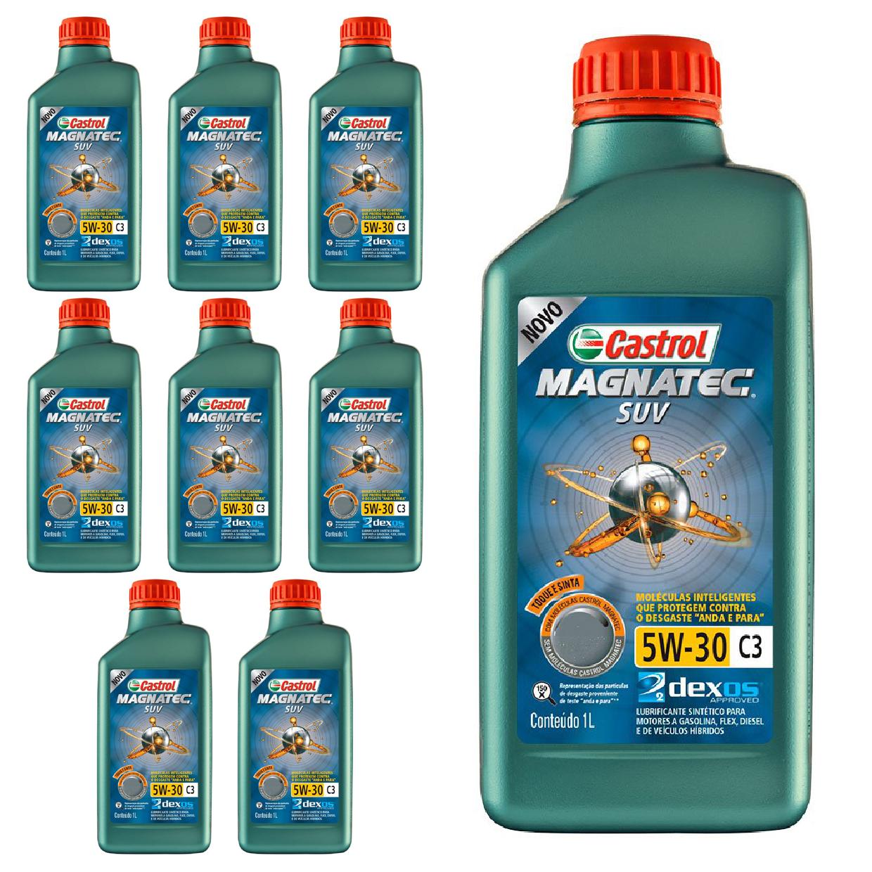 Kit c/ 9L Óleo de Motor Magnatec SUV 5W30 C3 - 3430831 - Castrol