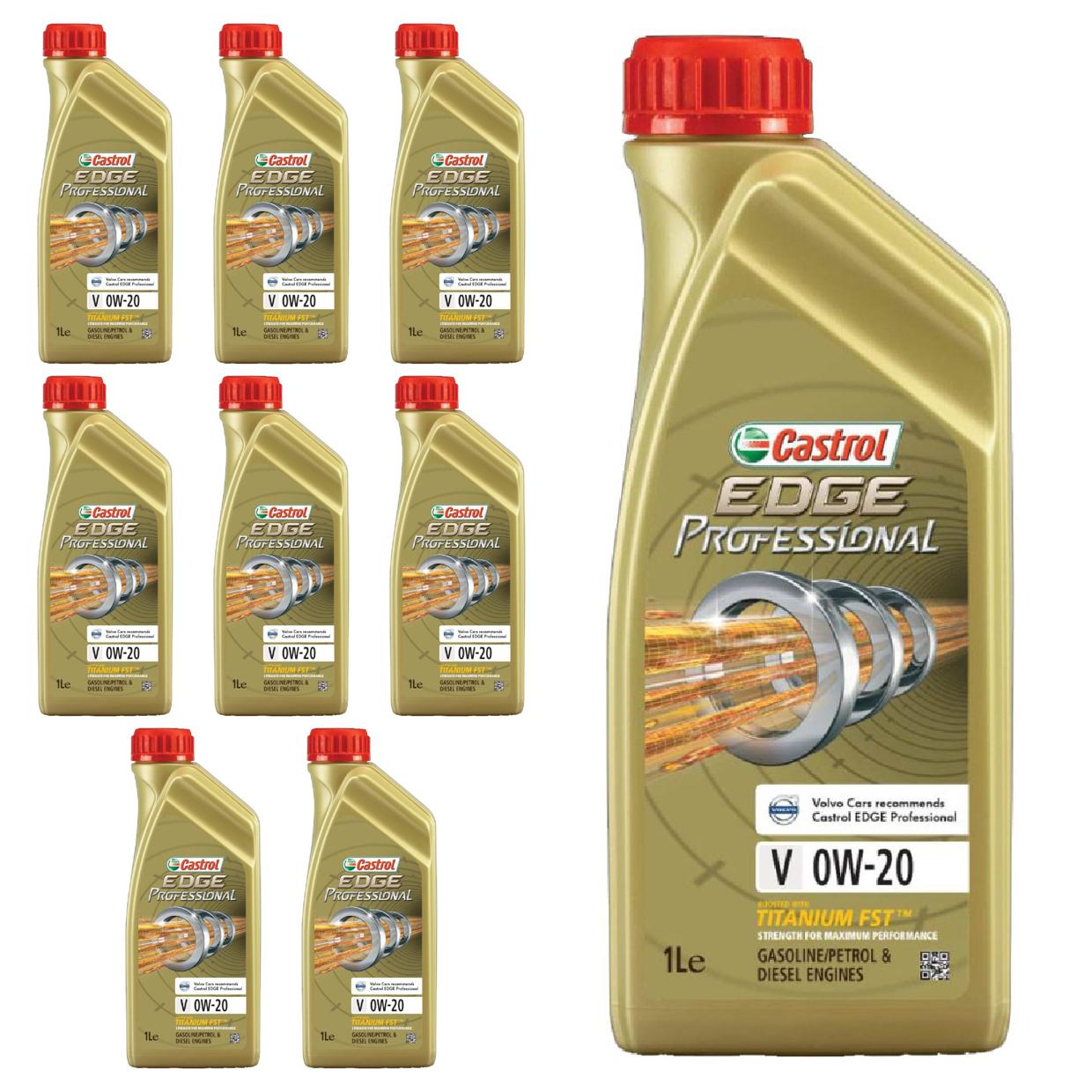 Kit c/ 9L Óleo de Motor Edge Professional V 0W20 - 3435230 - Castrol