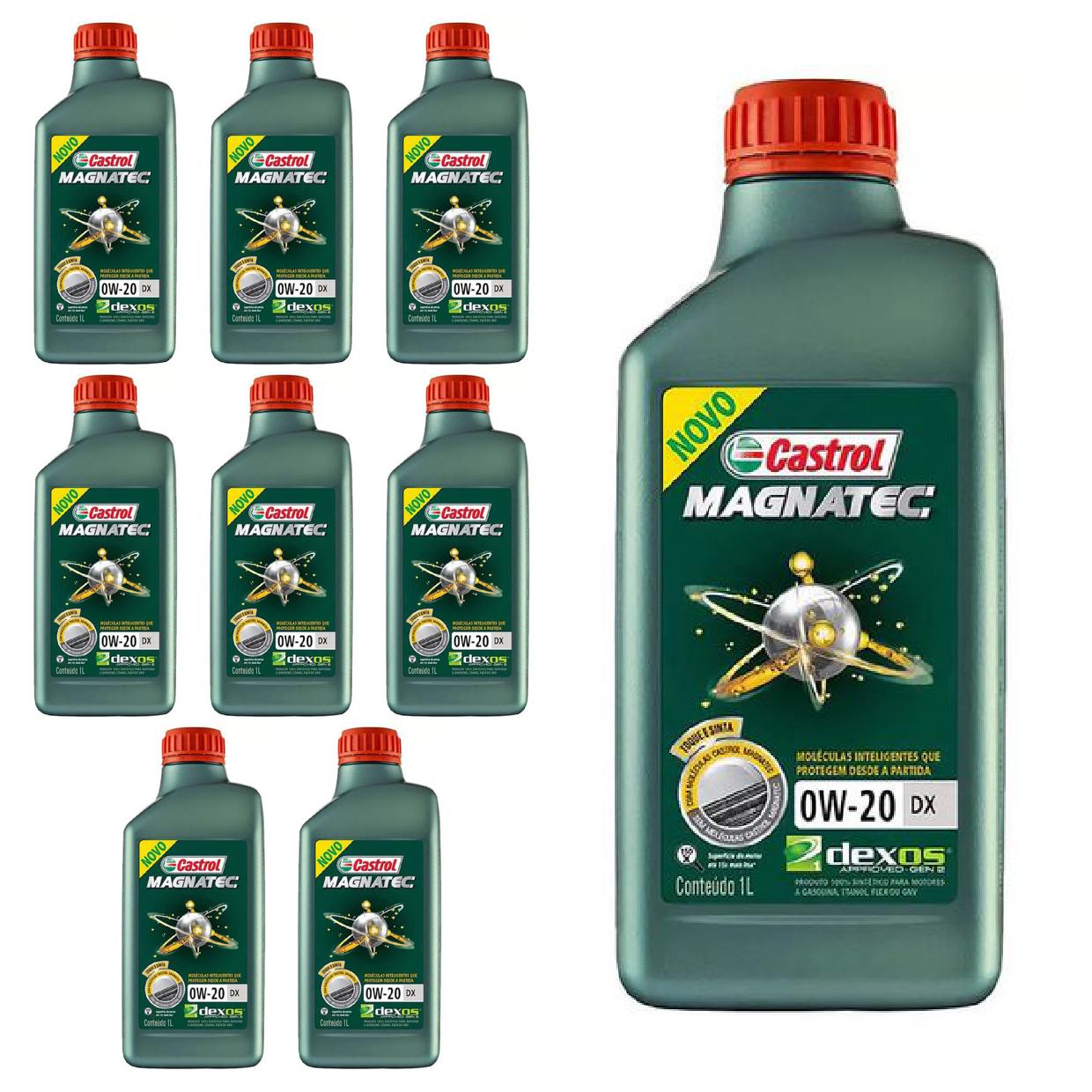 Kit c/ 9L Óleo de Motor Magnatec 0W20 DX Sintético - 3436147 - Castrol