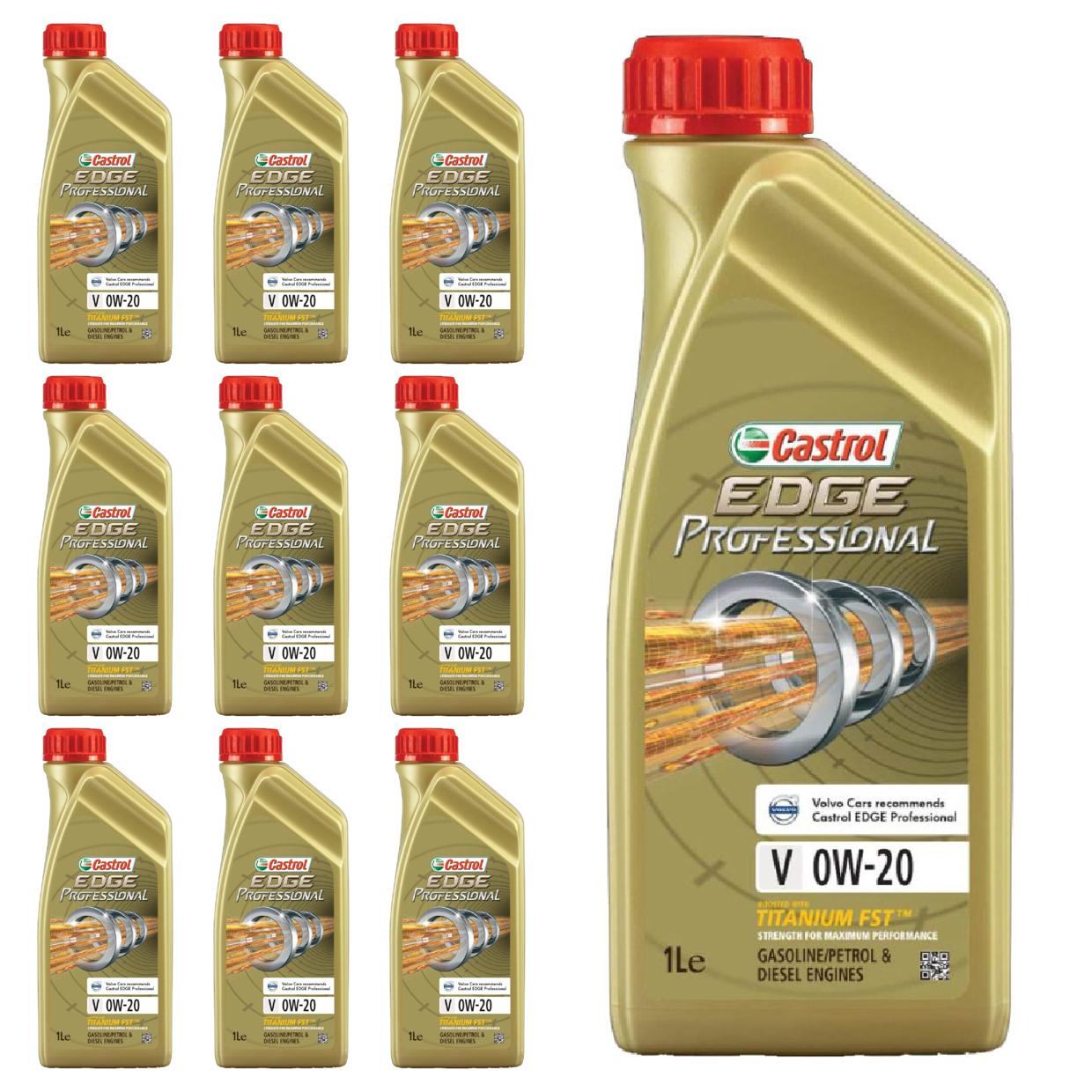 Kit c/ 10L Óleo de Motor Edge Professional V 0W20 - 3435230 - Castrol