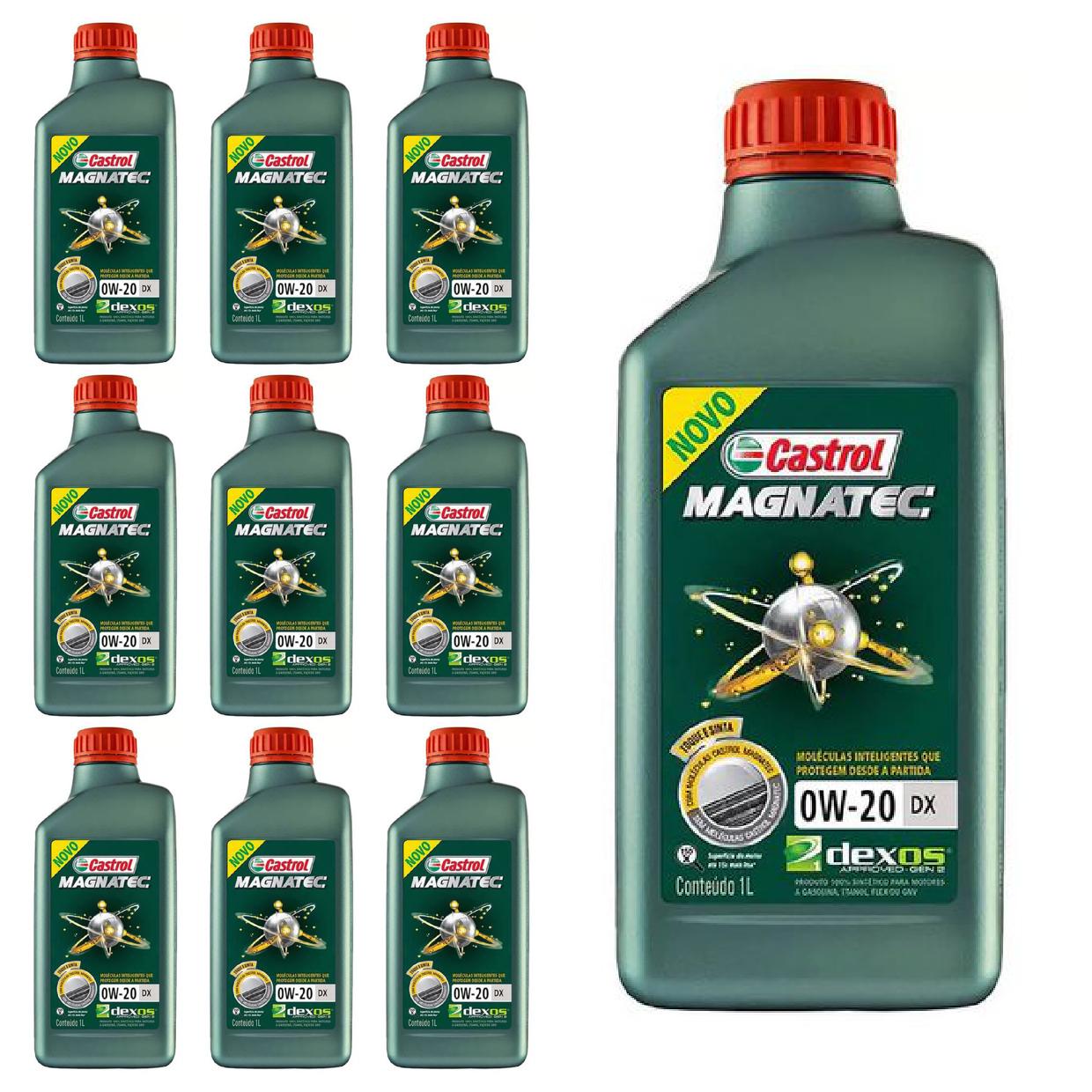 Kit c/ 10L Óleo de Motor Magnatec 0W20 DX Sintético - 3436147 - Castrol