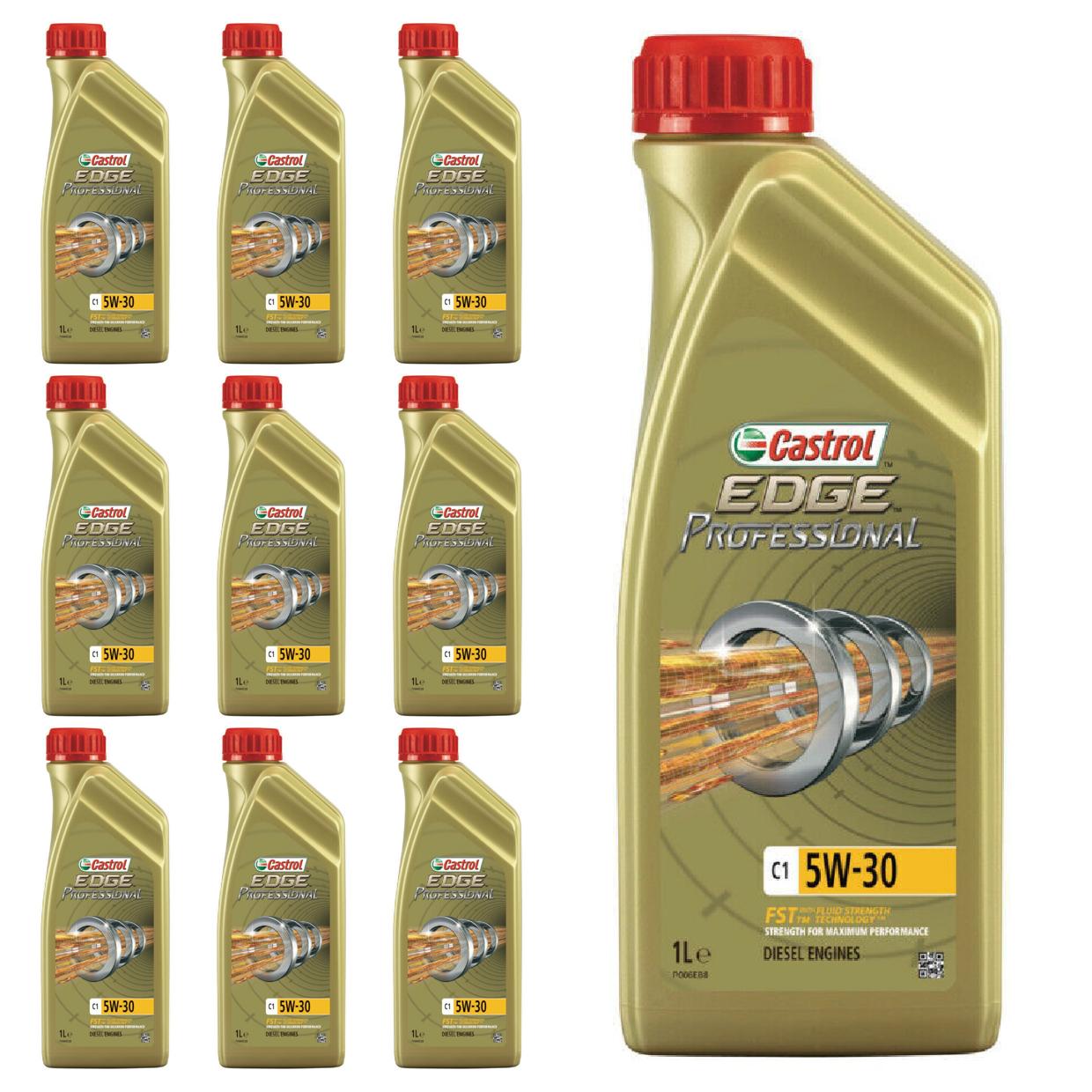 Kit c/ 10L Óleo de Motor Edge Professional C1 5W30 - 3435580 - Castrol