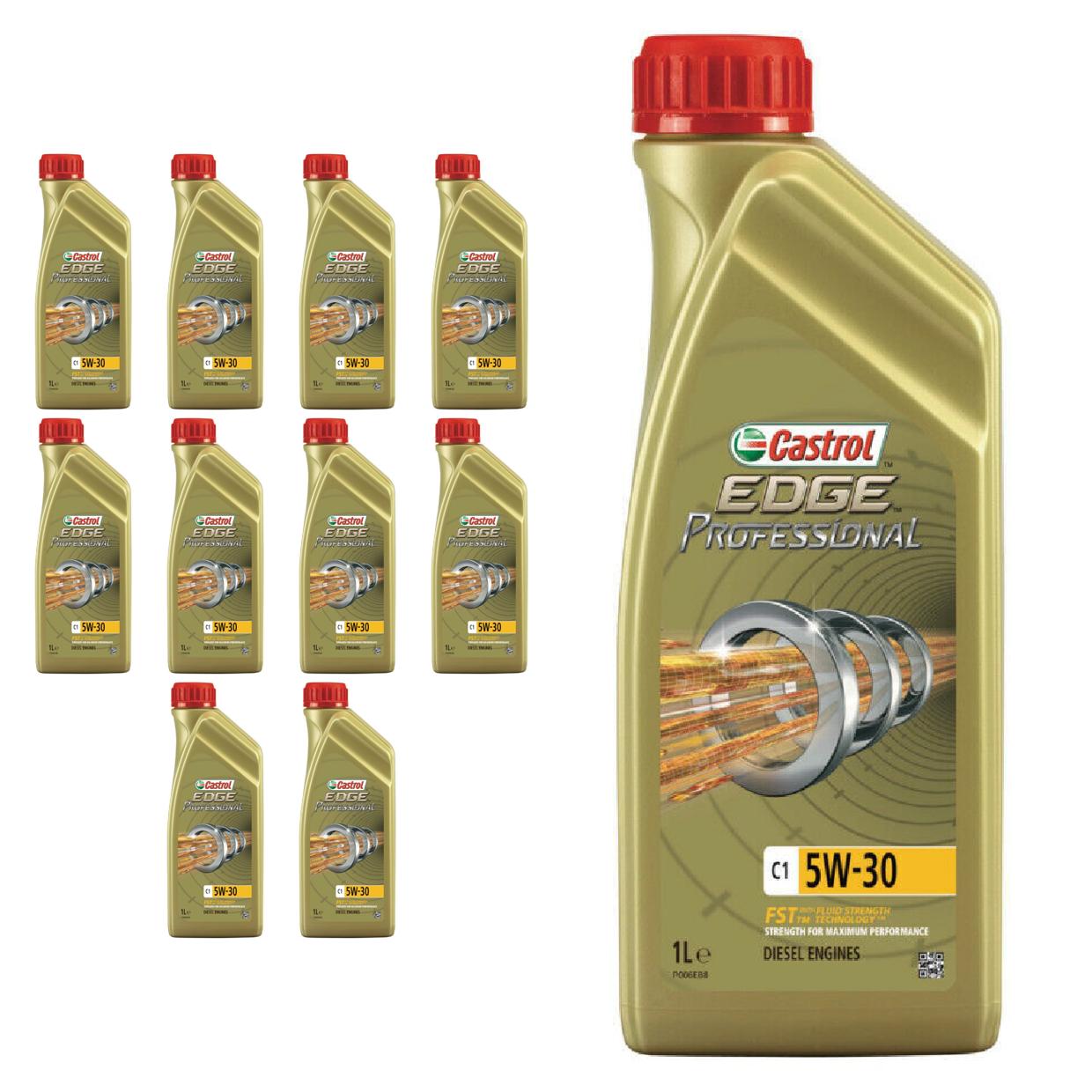 Kit c/ 11L Óleo de Motor Edge Professional C1 5W30 - 3435580 - Castrol