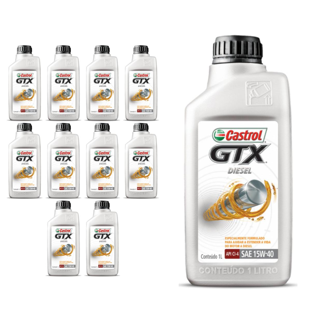 Kit c/ 11L Óleo de Motor GTX Diesel 15W40 - 3394863 - Castrol