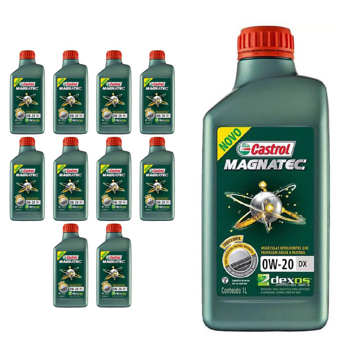 Kit c/ 11L Óleo de Motor Magnatec 0W20 DX Sintético - 3436147 - Castrol