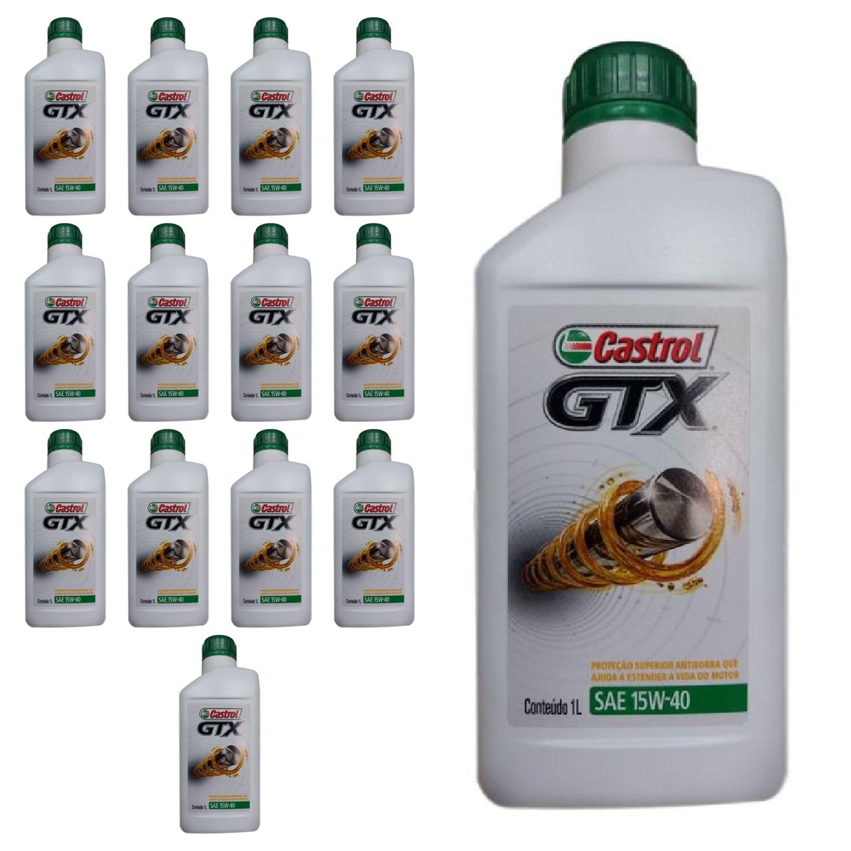 Kit c/ 14L Óleo de Motor GTX Anti-borra 15W40 API SL - 3380133 - Castrol