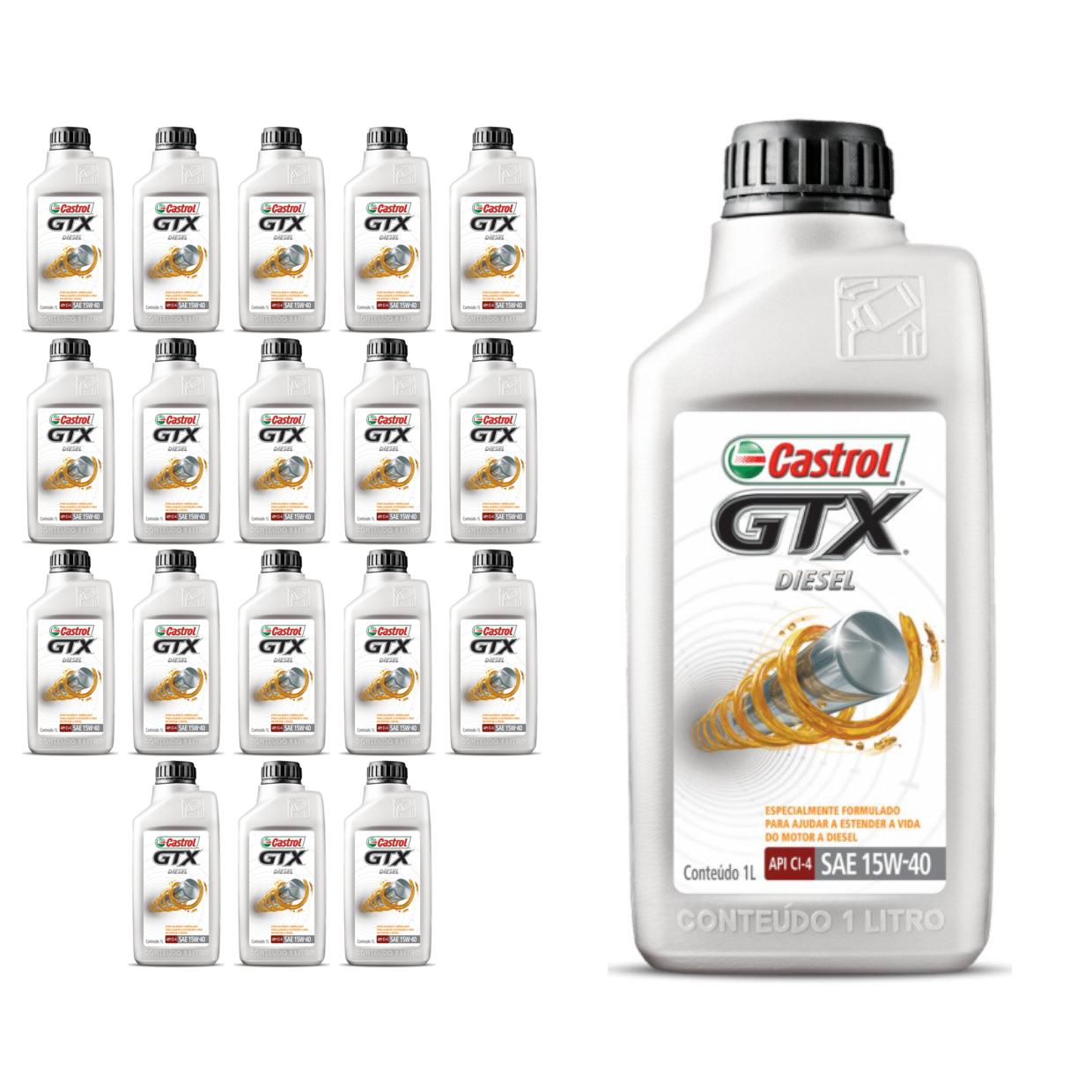 Kit c/ 19L Óleo de Motor GTX Diesel 15W40 - 3394863 - Castrol