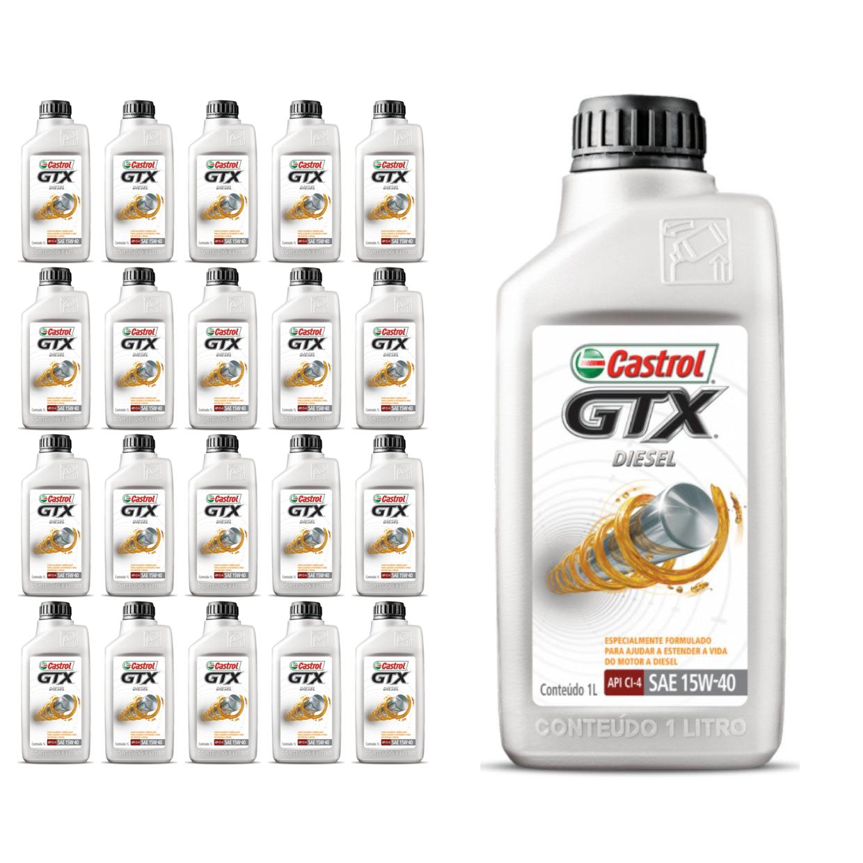 Kit c/ 21L Óleo de Motor GTX Diesel 15W40 - 3394863 - Castrol