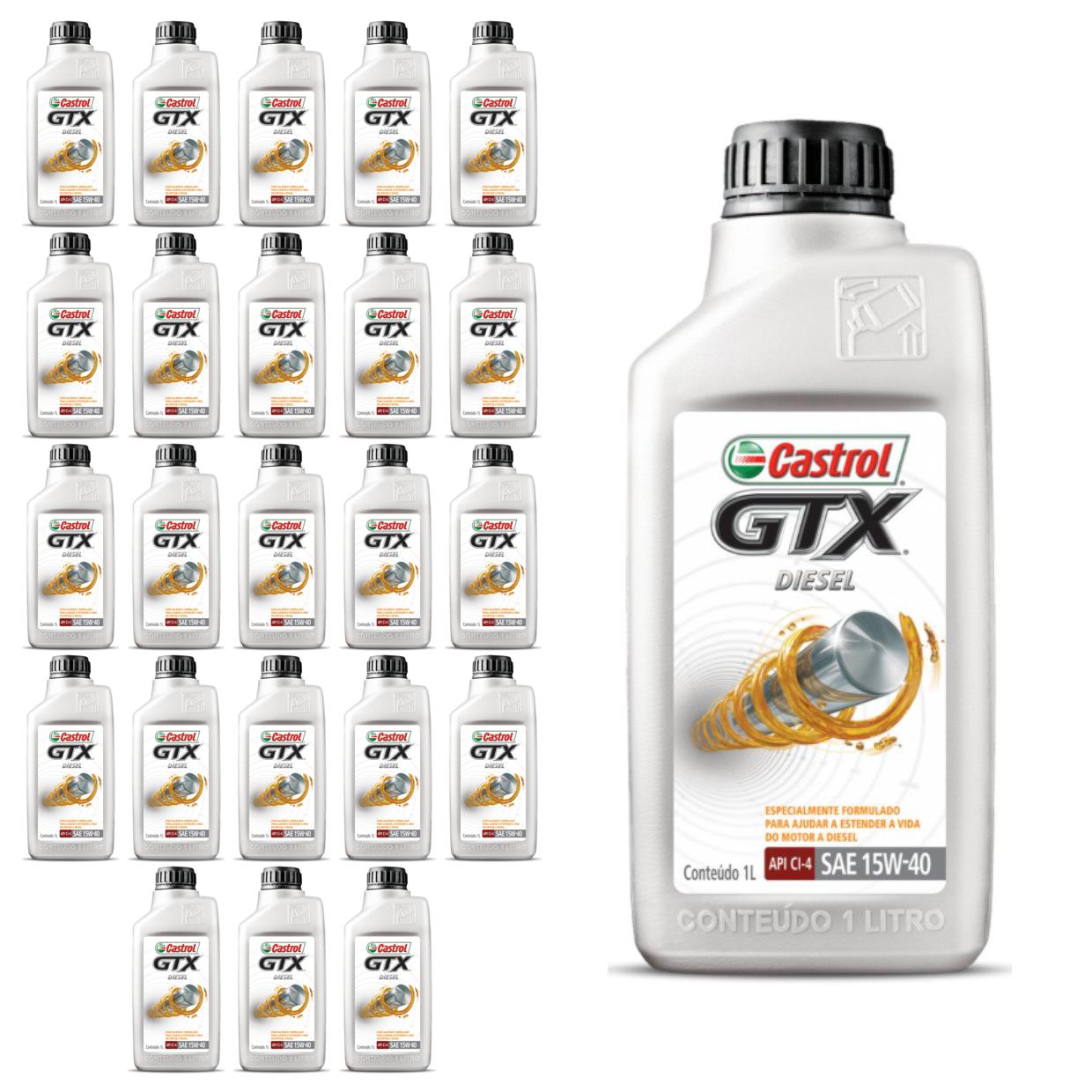 Kit c/ 24L Óleo de Motor GTX Diesel 15W40 - 3394863 - Castrol