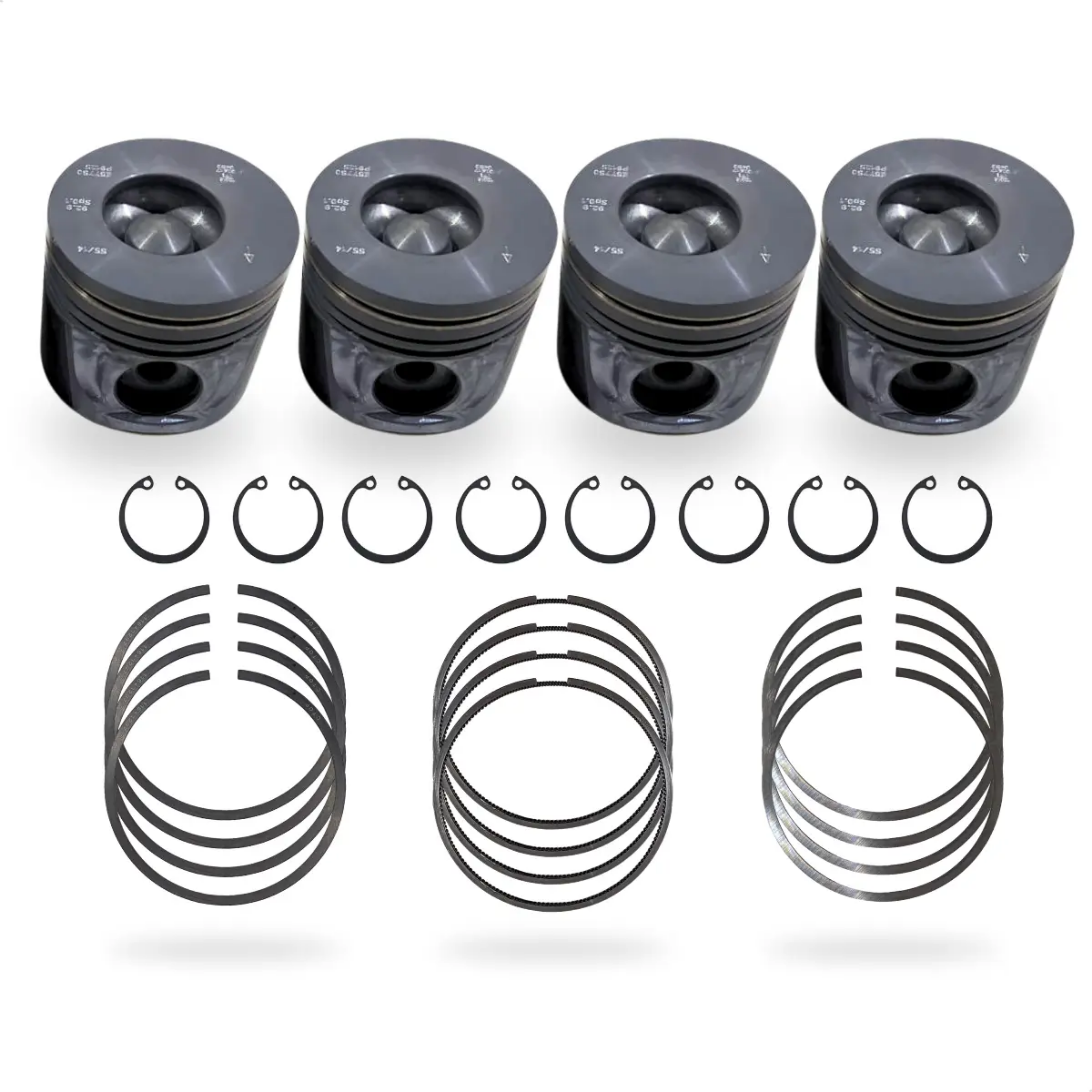Jogo com 4 Pistões com Anéis 0,50 - Mahle Metal Leve - P&A9125 0,50