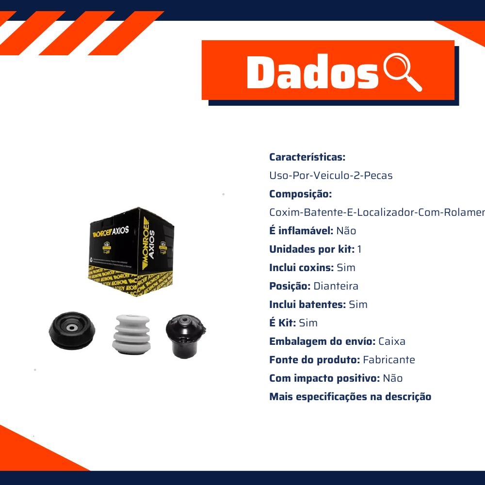 Kit do Amortecedor Dianteiro - Monroe Axios - 044.1130