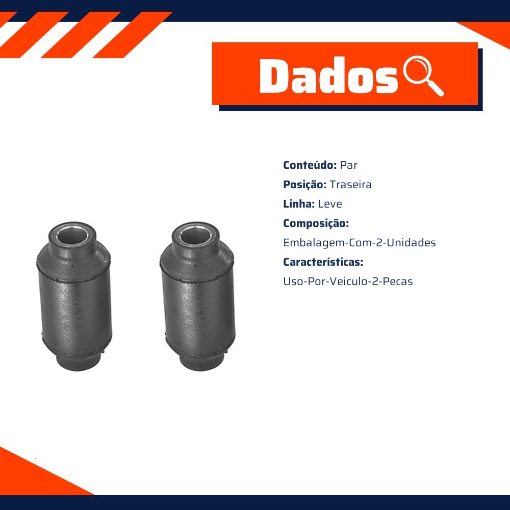 Par Bucha Traseira Feixe Molas Axios 011.0852 BR15501100852 - Monroe Axios - 011.0852