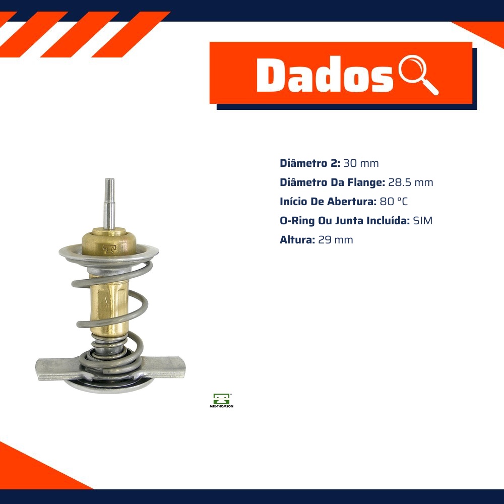 Válvula Termostática 80 ºc para Chevrolet Omega e Suprema - MTE-THOMSON - VT242.80