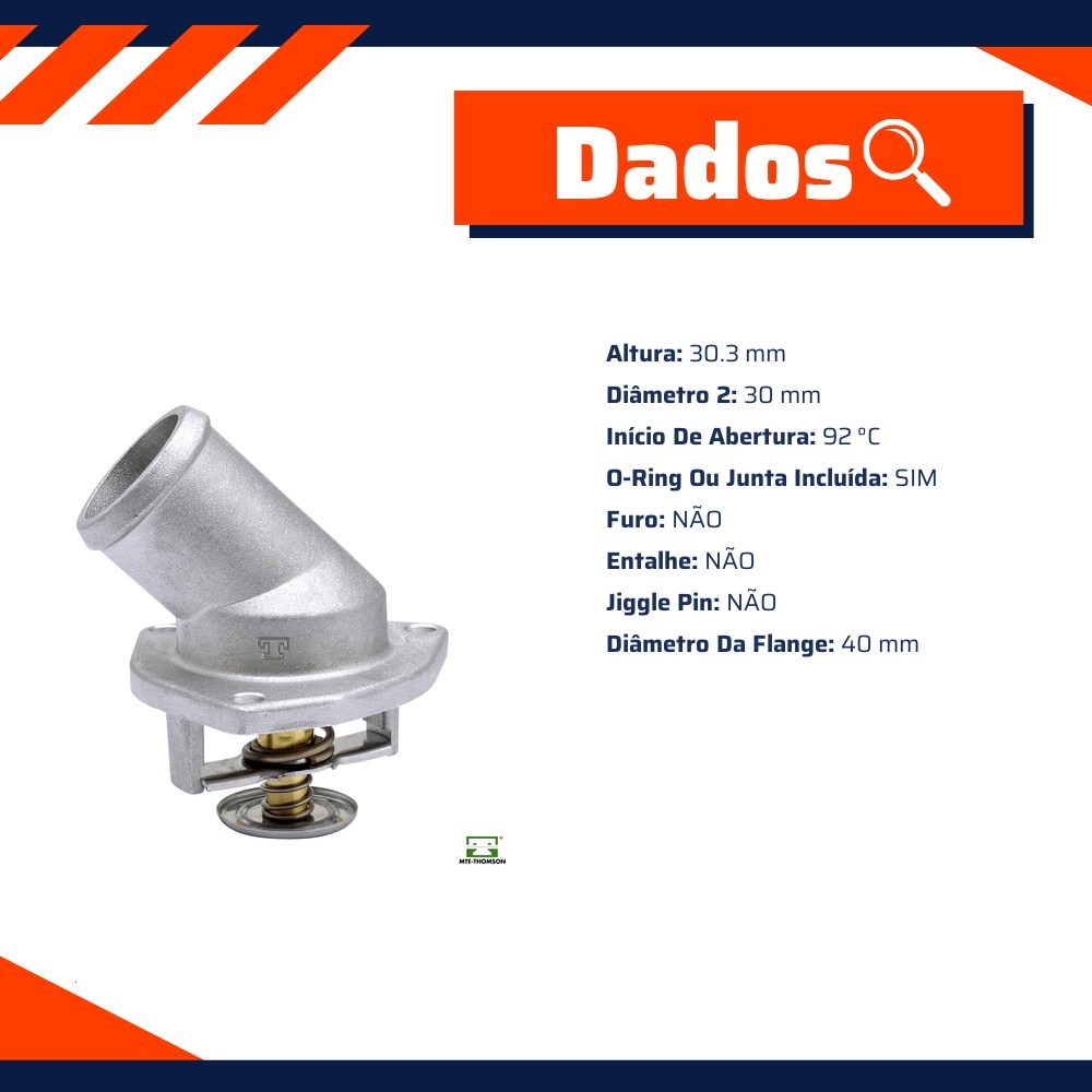 Válvula Termostática 92 ºc para Chevrolet Astra Hatch e Astra Sedan - MTE-THOMSON - VT329.92