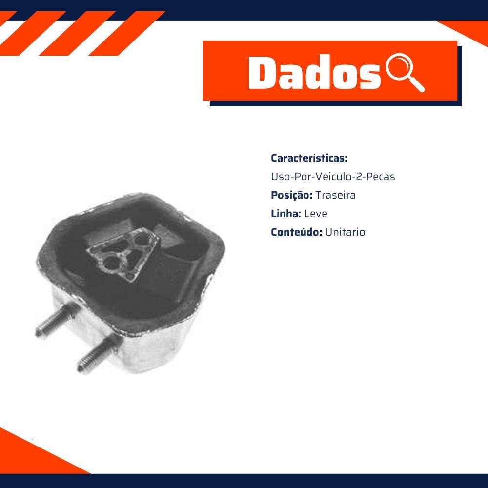 Coxim do Motor Traseiro - Monroe Axios - 021.0697