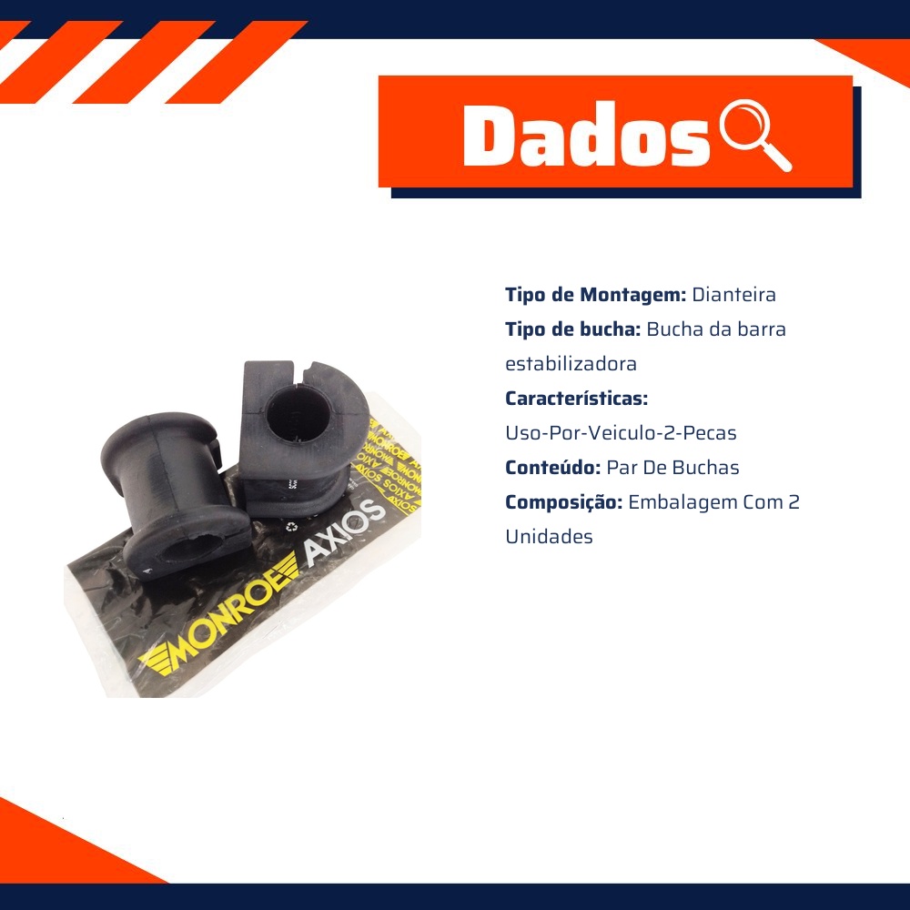 Bucha da Barra Estabilizadora Dianteira para Toyota Corolla e Fielder - Monroe Axios - 541.5533