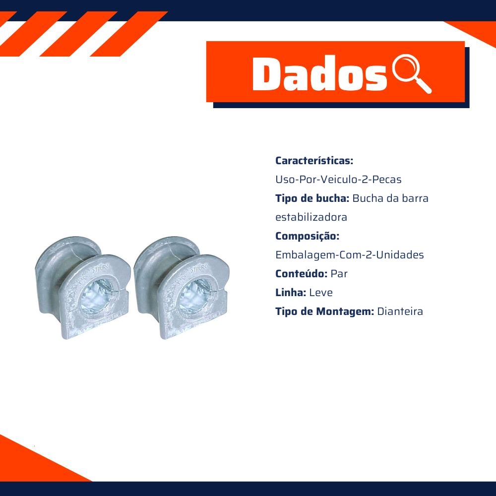 Par de Bucha da Barra Estabilizadora Dianteira para Ford Ranger - Monroe Axios - 544.5501