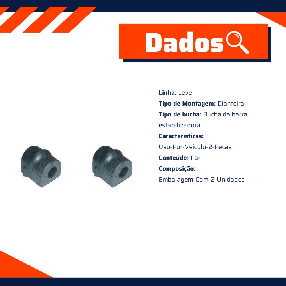 Par Bucha Barra Estabilizadora Dianteira Axios 541.5509 BR18254105509 - Monroe Axios - 541.5509