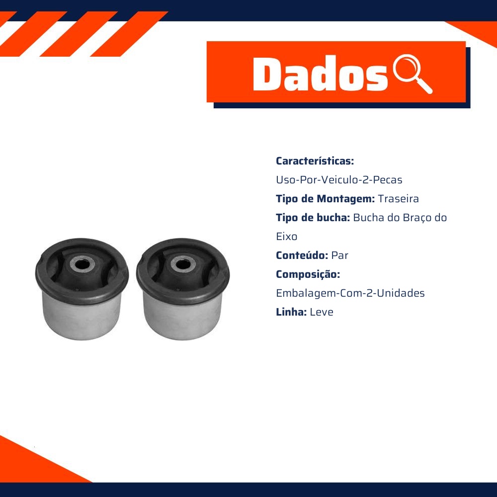 Par Bucha Braço Suspensao Eixo Traseiro Axios 511.5432 BR15151105432 - Monroe Axios - 511.5432