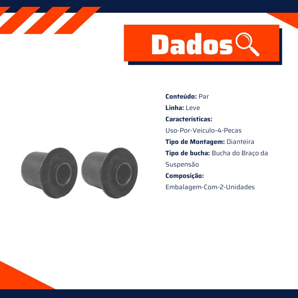 Par Bucha Braço Suspensao Inferior Dianteiro Axios 011.0762 BR15001100762 - Monroe Axios - 011.0762