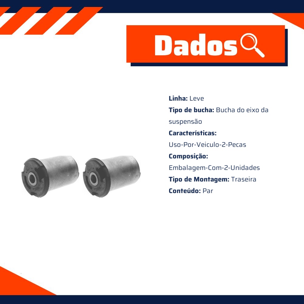 Par Bucha Eixo Traseiro Axios 011.0417 BR15201100417 - Monroe Axios - 011.0417